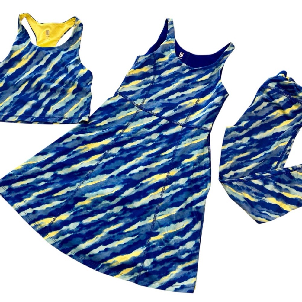Girls Ideology Blue and Yellow Tie-Dye Activewear Bundle - Size 5/6 Girls